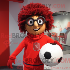 Red Soccer Ball mascot...