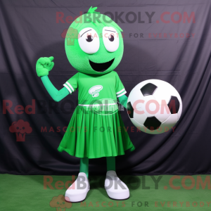 Grøn fodbold maskot kostume...