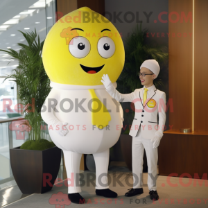 Hvit sitronmaskotkostyme...