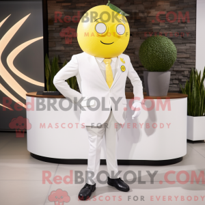 Hvid citron maskot kostume...