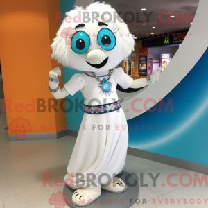 Hvit Men maskot kostyme...