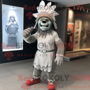 Grå Chief-maskotdraktfigur...