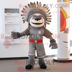 Grå Chief maskot kostume...