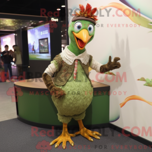 Oliven fasan maskot kostume...