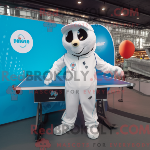 Hvit Ping Pong Table maskot...