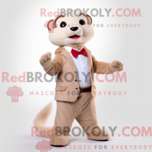 Beige Ferret mascot costume...