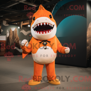 Orange Megalodon mascot...