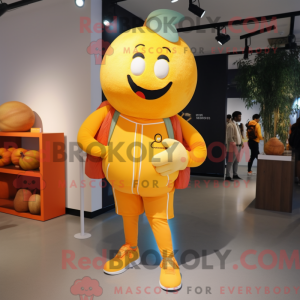 Gul Abrikos maskot kostume...