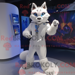 White Lynx mascot costume...