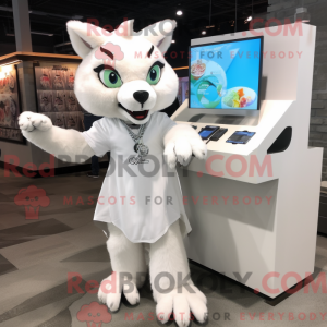 White Lynx mascot costume...