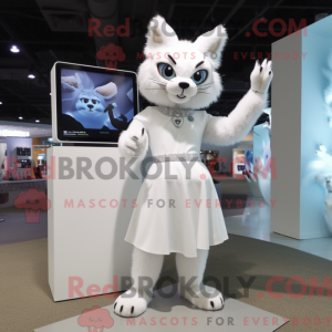 White Lynx mascot costume...