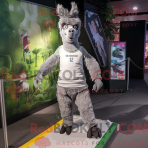 Gray Llama mascot costume...