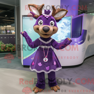 Purple Deer mascot costume...