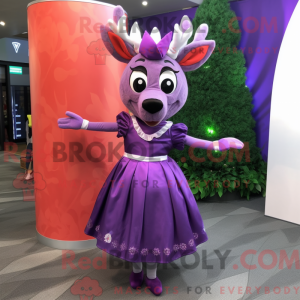 Purple Deer maskot kostume...