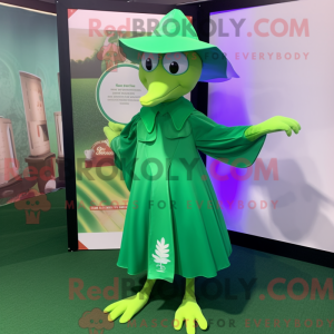 Green Dove mascot costume...