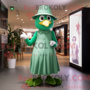 Green Dove mascot costume...