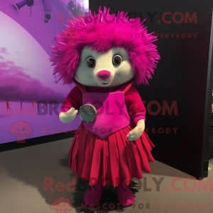 Magenta pinnsvin maskot...