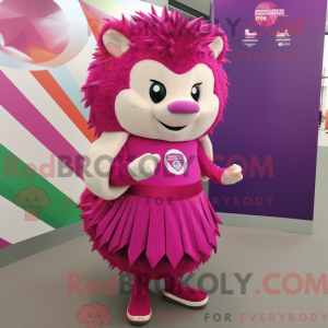 Magenta pindsvin maskot...