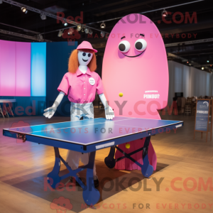 Pink bordtennisbord maskot...