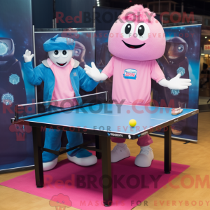 Pink bordtennisbord maskot...