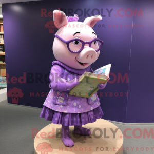Lavendel grise maskot...