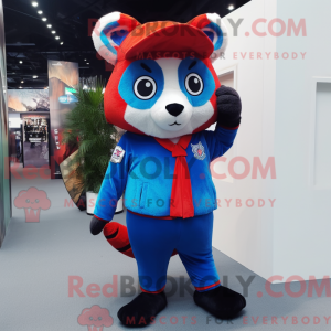 Blue Red Panda mascot...