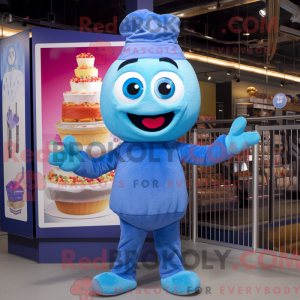 Blue Cupcake mascot costume...