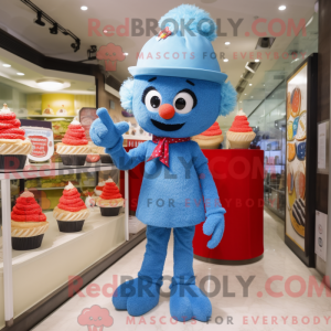 Blue Cupcake mascot costume...