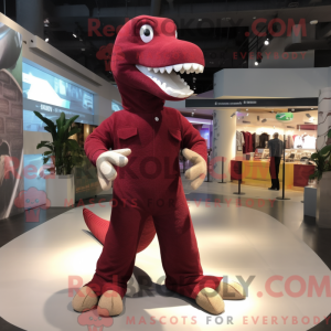 Maroon Diplodocus mascot...