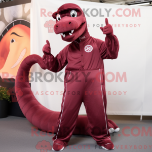 Maroon Diplodocus maskot...