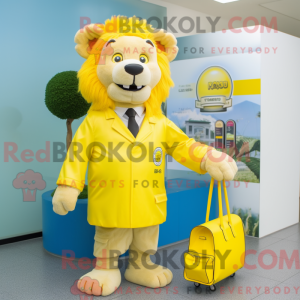 Citrongul løve maskot...