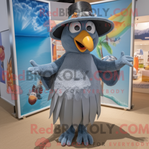 Gray Peacock mascot costume...