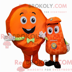 Orange Pizza mascot costume...