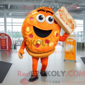 Orange Pizza mascot costume...