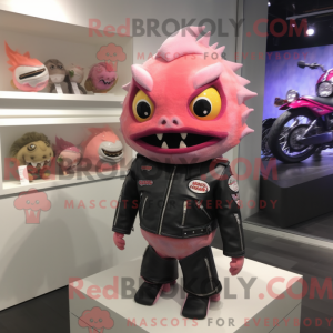 Pink Piranha mascot costume...