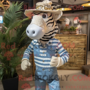 Beige Zebra mascot costume...