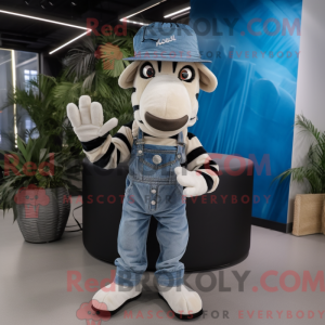 Beige Zebra mascot costume...