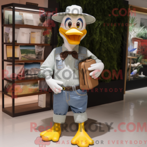 Gray Duck mascot costume...
