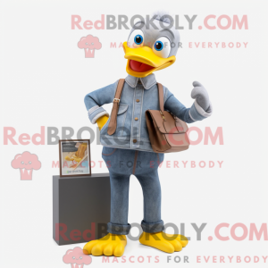 Gray Duck maskot kostume...