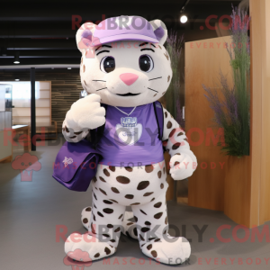 Lavendel Leopard maskot...