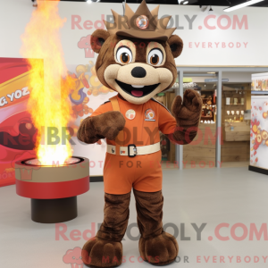 Brown Fire Eater mascot...