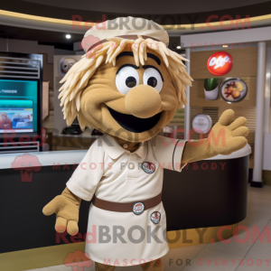 Tan Gyro mascot costume...