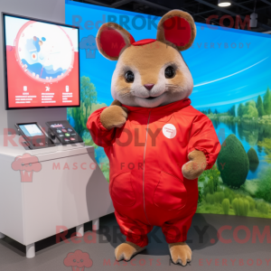 Rød Chinchilla maskot...