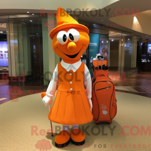 Orange Golf Bag maskot...