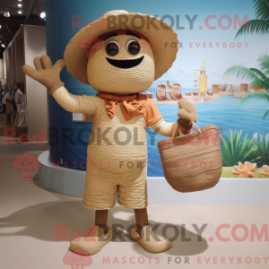 Tan Scarecrow mascot...