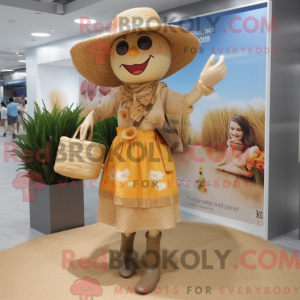 Tan Scarecrow maskot...