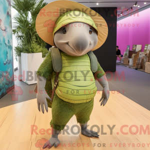 Olive Armadillo mascot...