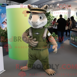 Olive Armadillo mascot...