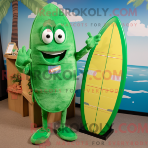 Grøn Surfboard maskot...