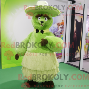 Lime Green Alpaca mascot...